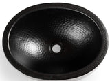 Hand Hammered Oval Drop-in Bathroom Vanity Sink (17 inches)