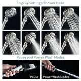 Shower Heads with ON/OFF Switch,Extra Long 79-inch Hose 8 Spray Settings High Pressure Detachable