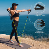 Sweet Sweat Resistance Training Workout Bands Set | Exercise Bands for Men & Women - Great for Strength Training at Home or in the Gym | Includes Foam Handles, Ankle Straps, Door Anchor & Carrying Bag Sports Research