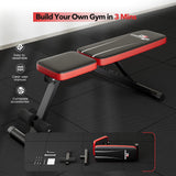 NICEPEOPLE Basic Weight Bench for Home Gym, Foldable Workout Bench with 8 Backrests, 660LBS Weight Capacity Adjustable Bench NICEPEOPLE