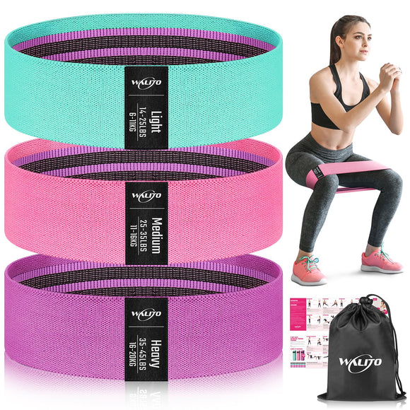 WALITO Resistance Bands for Legs and Butt, Fabric Exercise Loop Bands Yoga, Pilates, Rehab, Fitness and Home Workout, Strength Bands for Booty WALITO