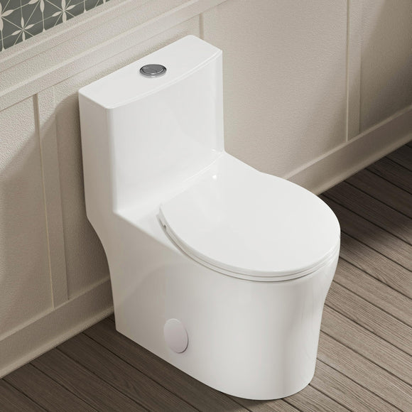 Toilet for Small Bathroom, Space Saving Modern Round Toilet