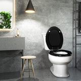 Toilet Seat with Zinc Alloy Hinges Quiet-Close Quick-Release Wood