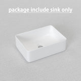 Bathroom Small Vessel Sink Above Counter White Porcelain Ceramic Sink