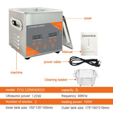 Ultrasonic Cleaner 2L 120W Heater Timer For Denture Toothbrush Pen Nib Nail Tools Jewelry