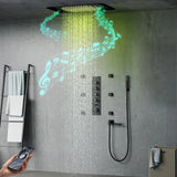 Ceiling Embedded 580*380mm Led Shower Head with Music Speaker