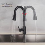 Black Pull Out Kitchen Faucet Silver Single Handle Nickel Kitchen