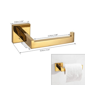 Polished Gold Bathroom Hardware Set Stainless Steel Robe Hook Towel