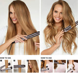 2 in 1 Pro Gold Titanium Flat Iron Twist Hair Curler & Straightener Irons