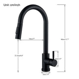 Black Kitchen Faucet Two Function Single Handle Pull Out Mixer Hot