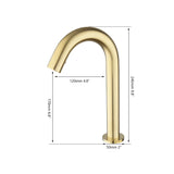 Brush Gold Bathroom Automatic Infrared Sink Faucets Hands Touchless Free