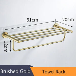 Bathroom Accessories Bath Hardware Set Golden Color Swan Toilet Paper Holder Towel Rack