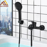 Quyanre Matte Black Bathroom Shower Faucet Bathtub Hot Cold Water