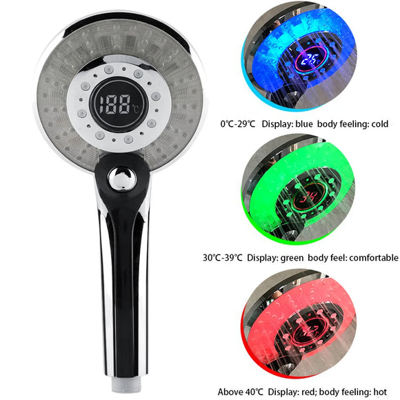 Led Shower Head Temperature Controlled And Negative Ion Filter