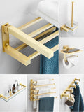 Gold All Copper Bathroom Hardware Set,Towel Rack,Paper Towel Rack,Bath