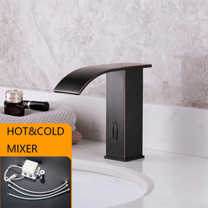 Bathroom Faucet Deck Mounted Automatic Sensor Water Mixer Crane Free-Touch Sensor