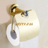 Stainless Steel Gold Color Bathroom Hardware Set Towel Rack Toilet Paper Holder