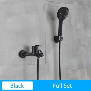 Quyanre Matte Black Bathroom Shower Faucet Bathtub Hot Cold Water