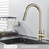 Black Kitchen Faucet Two Function Single Handle Pull Out Mixer Hot