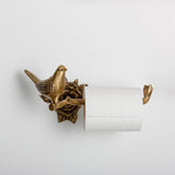 Antique Brass 3pcs Bath Towel Set Bird Towel Ring Carved Toilet