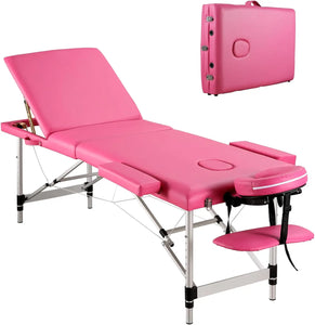 Massage Table Professional Massage Bed 3 Fold 82 Inches Height Adjustable