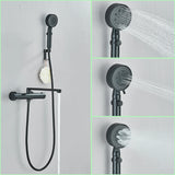 Black/Chrome Thermostatic Bathtub Faucet Set Wall Mounted Bathroom Shower Mixer