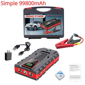 Automotive Portable Battery Jump Starter w/Built-In Emergency Lighting & Air Pump