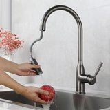 Modern Kitchen Faucet Stainless Steel Flow Kitchen Sink Faucets with Pull Down Sprayer