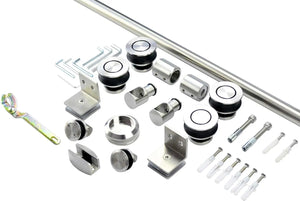 Frameless Glass Shower Door Hardware Sliding Rail Shower Room Kit,Chrome