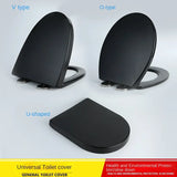 Thighten Black  Seat Lid Universal Slow Down Silent Toilet Seat