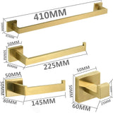 Brushed Gold Stainless Steel Bathroom Hardware set Towel Bar Toilet Paper Holder Clothes Hook