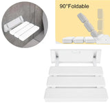 Wall-Mounted Shower Seat Aluminum Alloy Stool Folding Space-Saving White