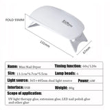 Nail Dryer Machine Portable 6 LED UV Manicure Lamp Home