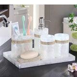 Bathroom Set Resin Soap Dispenser Toothbrush Holder Soap Dish Mouthwash Cup