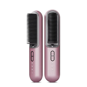 Straight and curly hair straightene Wireless straightening brush Home Portable ionic hair brush