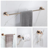 Glossy Rose Gold Bathroom Accessories 304 Stainless Steel Towel Rack Toilet Roll Paper