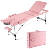 Massage Table 3 Fold 23.6" Wide, Height Adjustable Aluminum Massage Bed with Headrest