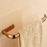 Rose Gold Brass Square Bathroom Accessories Set Bath Hardware Wall Mounted Towel