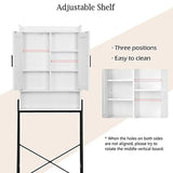 Bathroom Organizer Shelf Storage Rack with Doors Adjustable Design