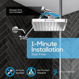 Polished Chrome Design,Easy 1-Min Install,Adjustable and Easy Clean Shower Head