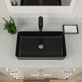 Bathroom Sink Matte Rectangular Above Counter Vessel Sink