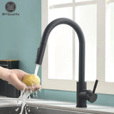 Black Kitchen Faucet Two Function Single Handle Pull Out Mixer Hot