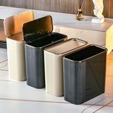 14L Narrow Press Ring Trash Can with Lid Wastebasket for Bathroom