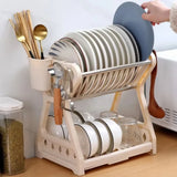 Dish Drying Rack Double Layer Kitchen Storage Shelf Set New Dish Drainer