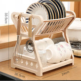 Dish Drying Rack Double Layer Kitchen Storage Shelf Set New Dish Drainer