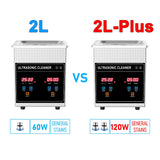 Ultrasonic Cleaner Bath 2L 60W/120W with Stainless Basket Heater Timer Digital Display Diswasher Ultrasound Home Appliances