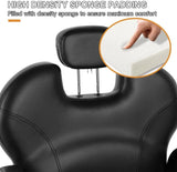 Artist Hand Barber Chair for Salon, Adjustable Height and Reclining, PVC Artificial Leather Seat, Metal Base, Black