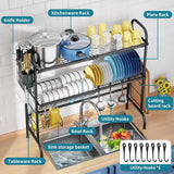 Over The Sink Dish Drying Rack, 2-Tier Steel Large Over The Sink Dish Rack