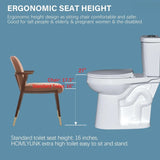 21" Tall Toilet for Seniors: Extra High, Modern White, Comfort Height,