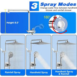 Water Showerhead, Built-in 2 Power Wash & 12 Inch Extension Arm